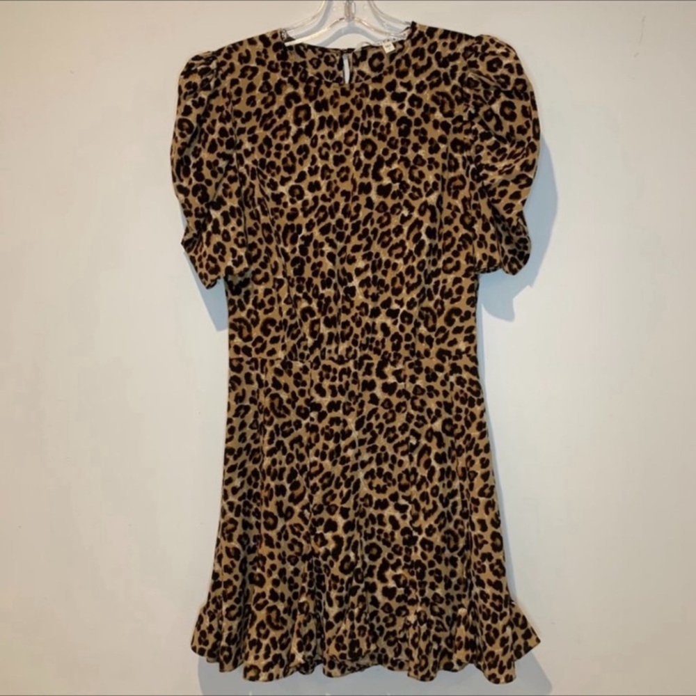 Veronica Beard Lila Puff Sleeve Leopard Dress  Sz 12 - Picture 5 of 7